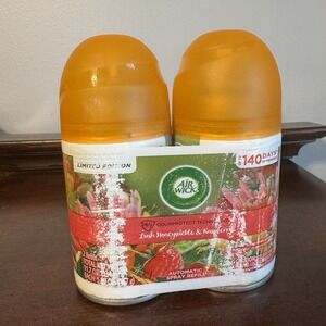 2 - AIR WICK LUSH HONEYSUCKLE & RASPBERRY AUTOMATIC SPRAY REFILL NOS